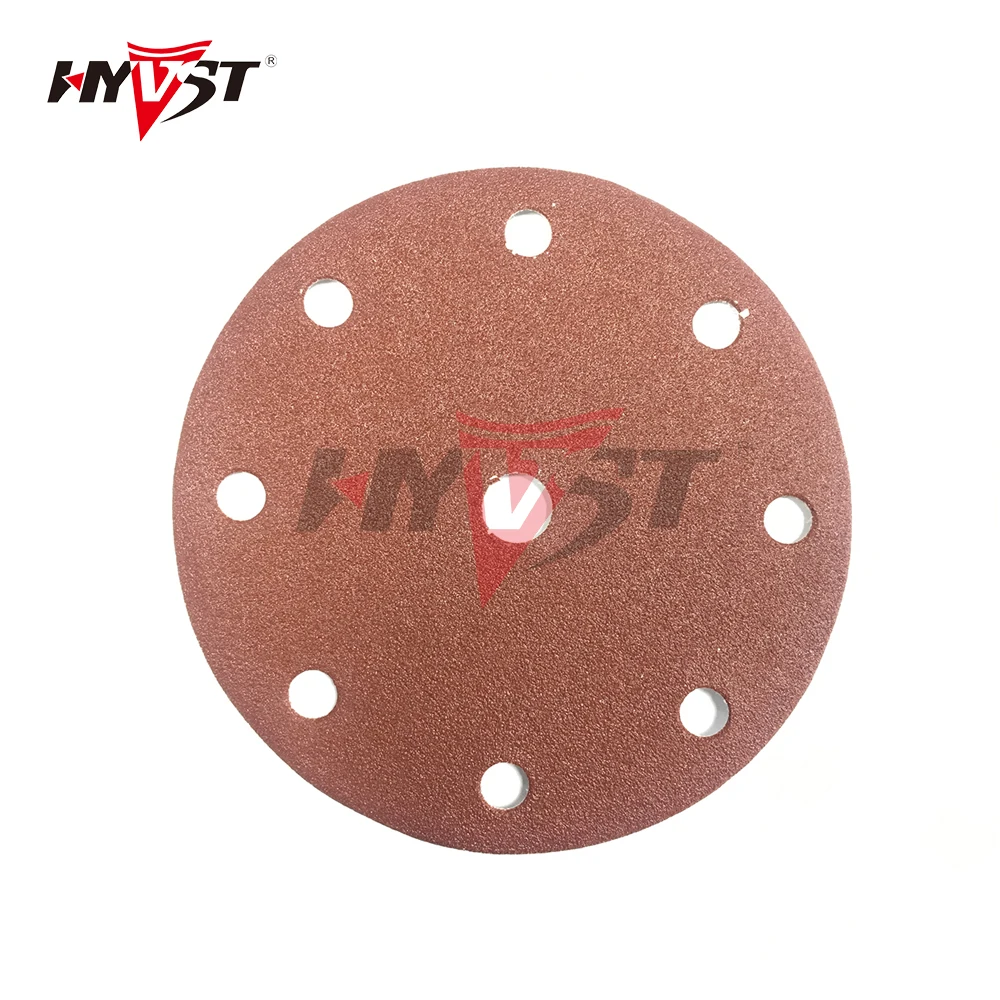 Hyvst 6pcs150mm 9hole Sandpaper Pad Sanding Discs Abrasive Hook Loop