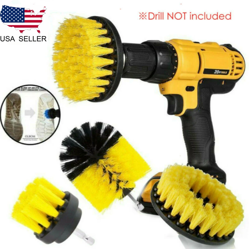 3Pcs/Set Tile Grout Power Scrubber Cleaning Drill Brush Tub Cleaner