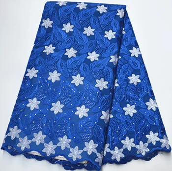 

blue swiss voile lace in switzerland embroidered african lace fabric high quality 5yards swiss lace fabric for dress PS-Q322