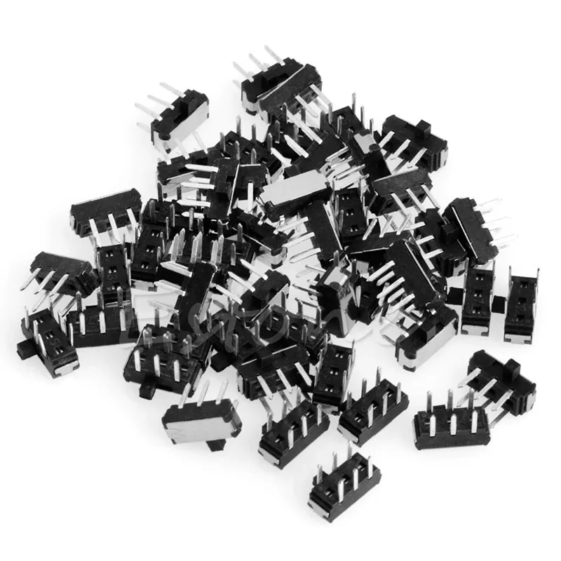100Pcs 6 Pin cuadrado 7mmx7mm Mini Interruptor de Botón Momentáneo Interruptor DPDT