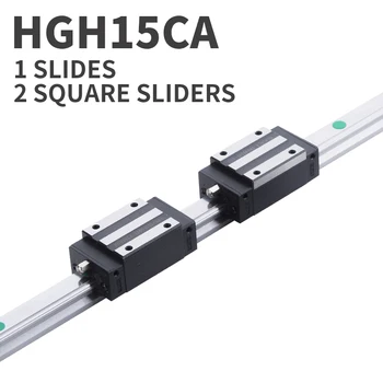 

xy table 1 HGH15 HGR15 linear guide rail 15mm guideways rod set +2 pc slide bearing block HGH15CA for CNC parts