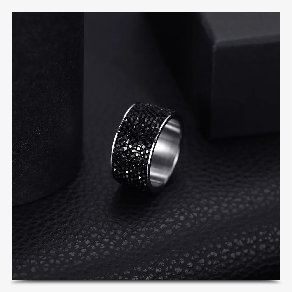 Роскошные 8 строк AAA циркон кольца из нержавеющей стали для мужчин и женщин кольца Шарм ювелирные украшения для свадьбы