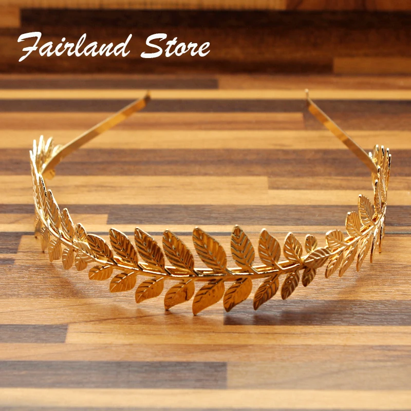 Fairland Diadema de hojas doradas para mujer y niña, diadema de Metal