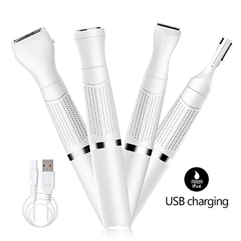 Remoção da Sobrancelha para as Mulheres Remoção e Biquíni 4 em 1 Kit de Remoção do Cabelo Incluídas Facial Shaver Nariz Cabelo Remover Sobrancelha & 2 cabelo remoção da sobrancelha para as mulheres