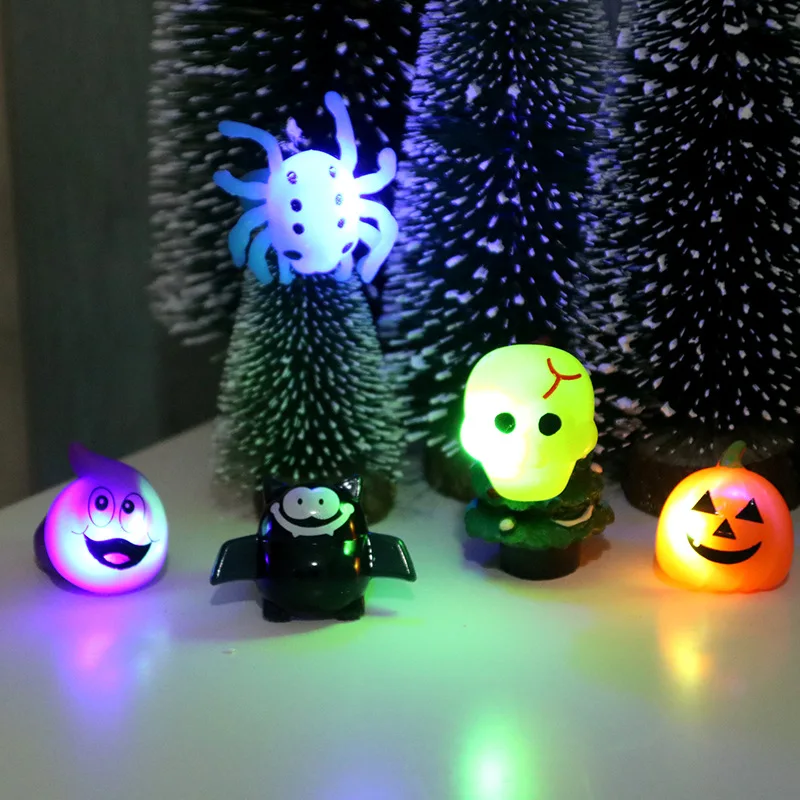 

Halloween Gift Dance Party Decoration Finger Lights Glowing Toys Children's Gifts Pumpkin Bat Ring Baby Kids Funny Luminous Toys
