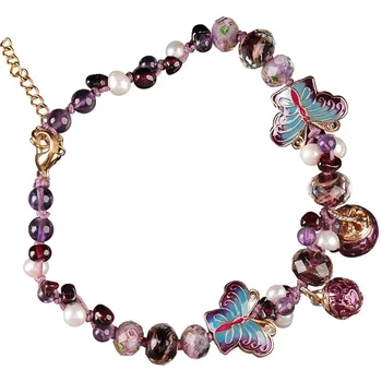 

1pcs Asain cute New Arrive Women Girls Purple Color Round Bell Curb Chains Anklets Foot Chain Butterfly Pendant Jewelry