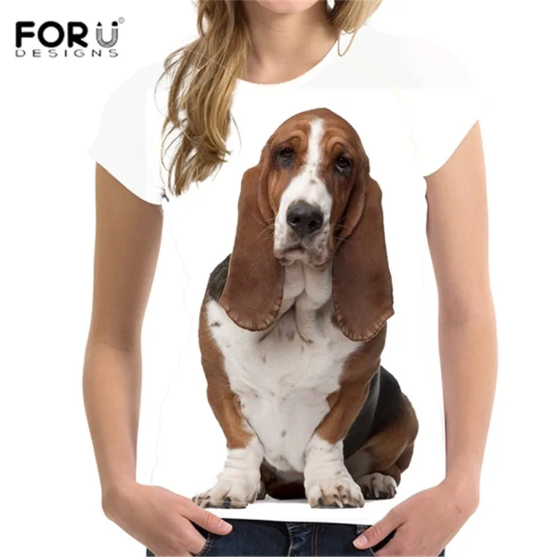 FORUDESIGNS, женская летняя футболка с 3D принтом собаки, собака, собака, модная брендовая женская футболка, дышащая футболка с круглым вырезом и коротким рукавом - Цвет: CJ0368BV