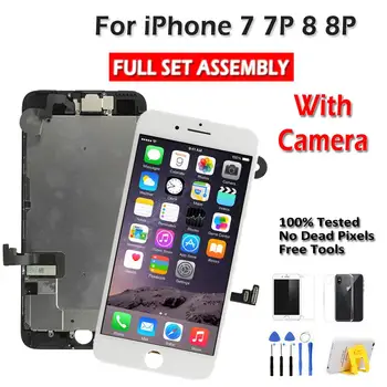 

Full Set LCD Screen For iPhone 7 8 Plus LCD Assembly Complete Touch Digitizer Screen Replacement AAA Display Front Camera
