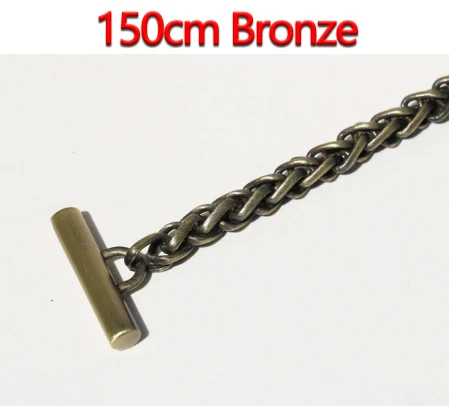 DIY 6 мм золото, серебро, пистолет черный, покрытие бронзового металла замена цепи плечевые ремни для маленькой сумки ручка с OT застежками - Цвет: 150cm Bronze