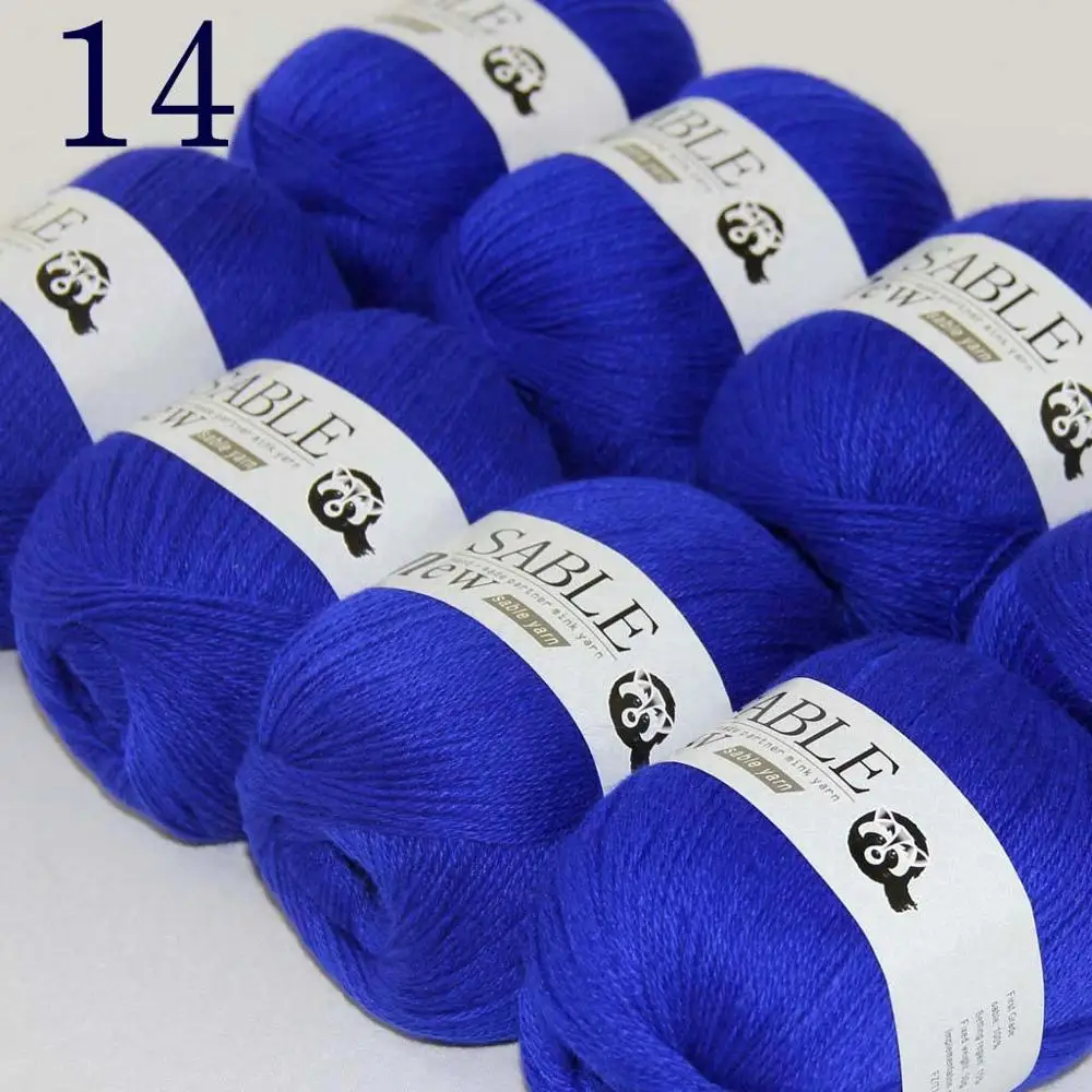 Sale Super Soft 8X50g Pure Sable Cashmere Wrap Shawls Hand Knit Wool Crochet 243-yarn E1