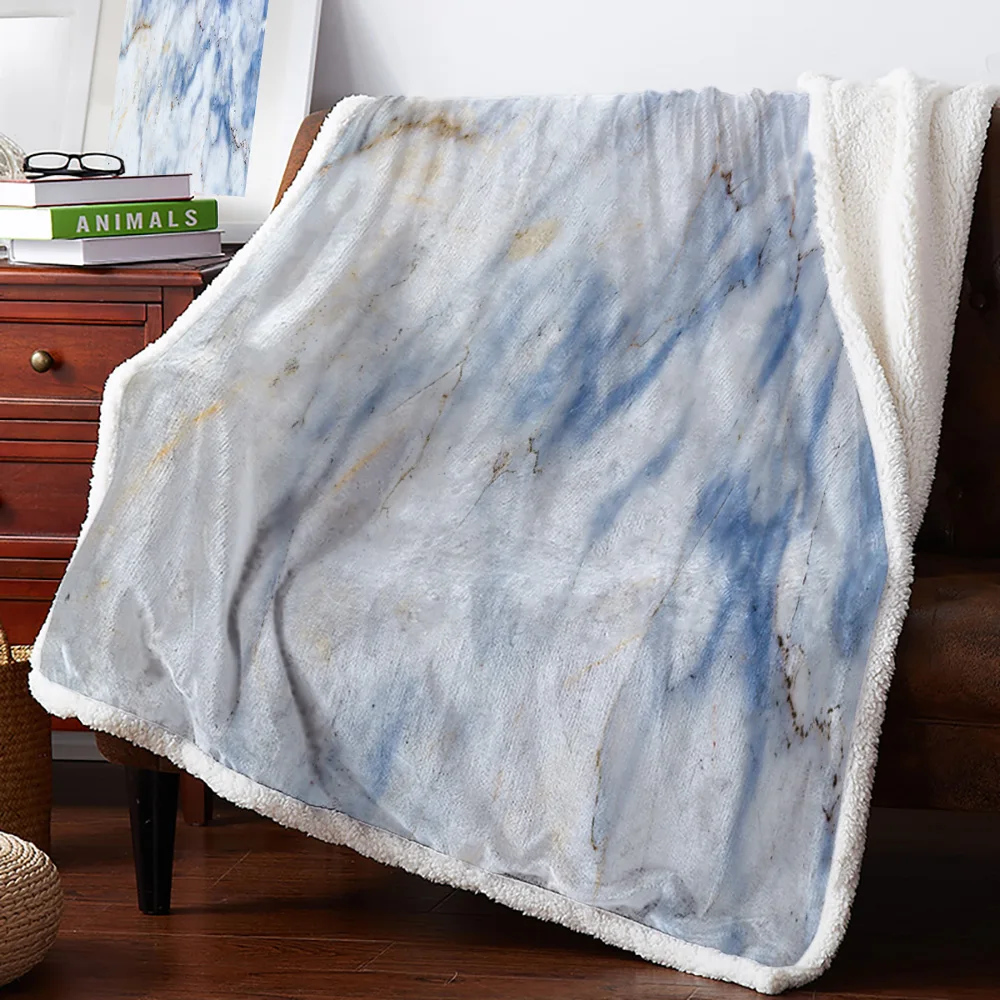 Marble Blue White Crack Blanket Floral Fleece Blanket for Kids Girl Couch Soft Plush Bedspreads Quilt Drop Ship Blankets