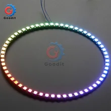Беспроводной Wi-Fi Управление ESP8266 ESP-01 ESP-01S WS2812B 12 16 24 60 Светодиодный s 5050 RGB светодиодный кольцевой светильник светодиодный адаптер Управление; для Arduino