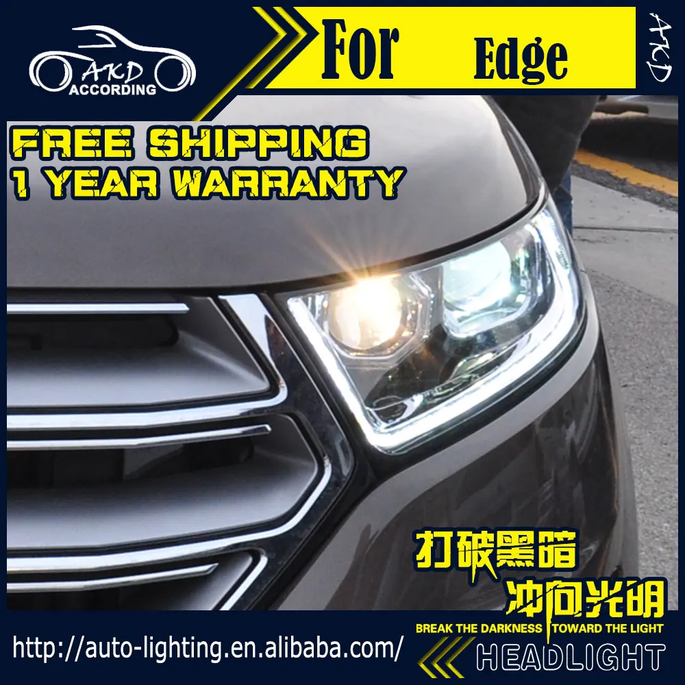 Best Price AKD Car Styling Head Lamp for Ford Edge Headlights 2017 New Edge LED Headlight DRL H7 D2H Hid Option Angel Eye Bi Xenon Beam