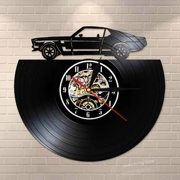

Retro Classic Cars Silent Quartz Vinyl Record LP Wall Clock Transportation Wall Art Automobile Hanging Watch Man Cave Decor