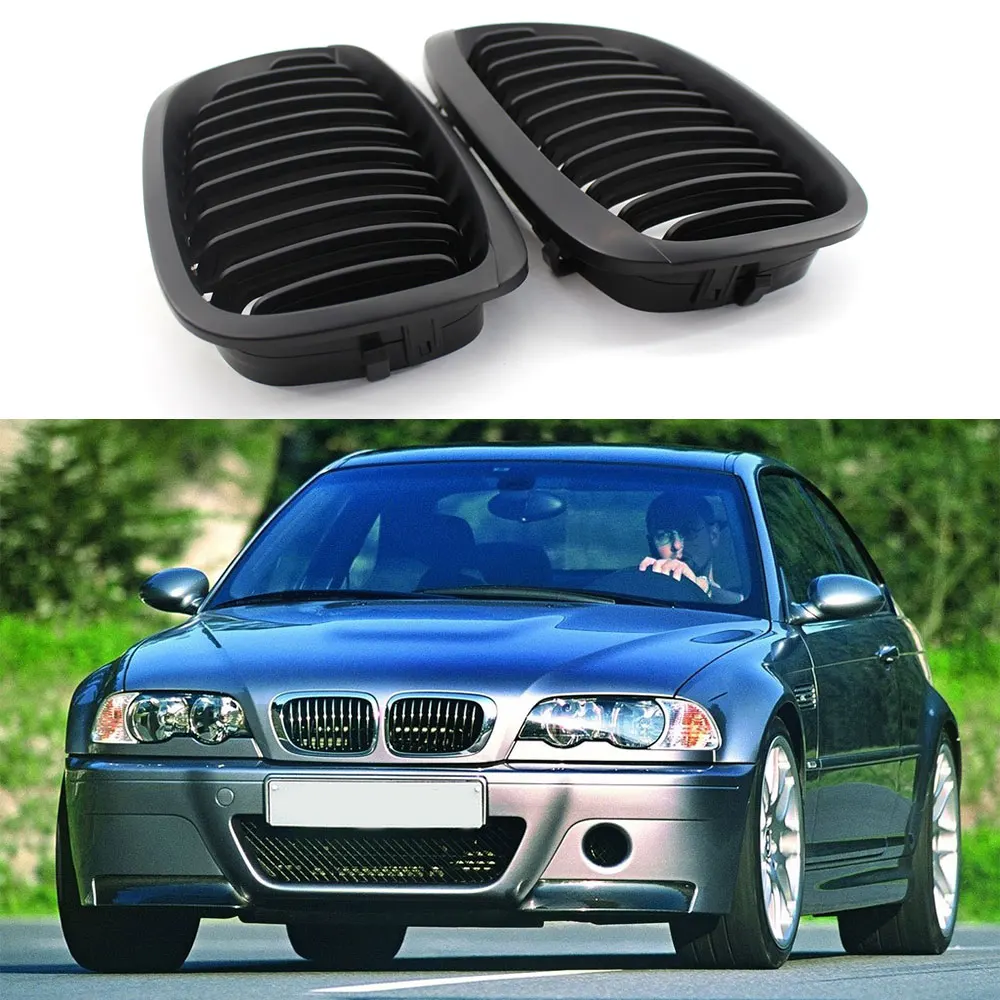 2 шт. Автомобильная передняя решетка радиатора для BMW 3 Series 2DR E46 318I 320I 325I 330I 1998 2006