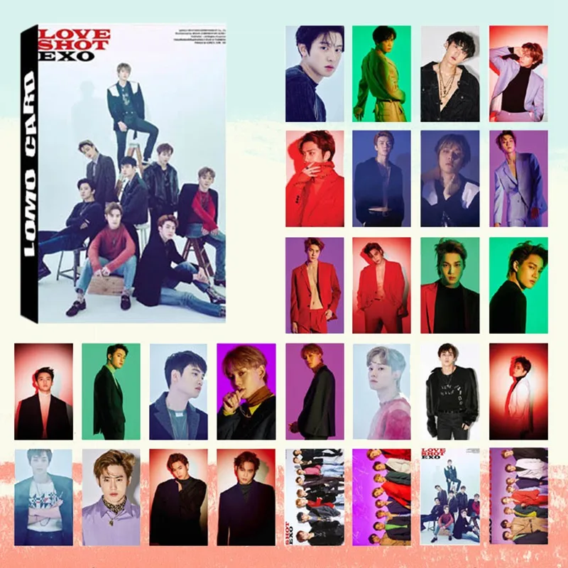 30 шт./компл. альбом KPOP EXO самодельная бумага Lomo карты фото плакат в виде карты HD фотостудии игрушек, для подарка, для фанатов