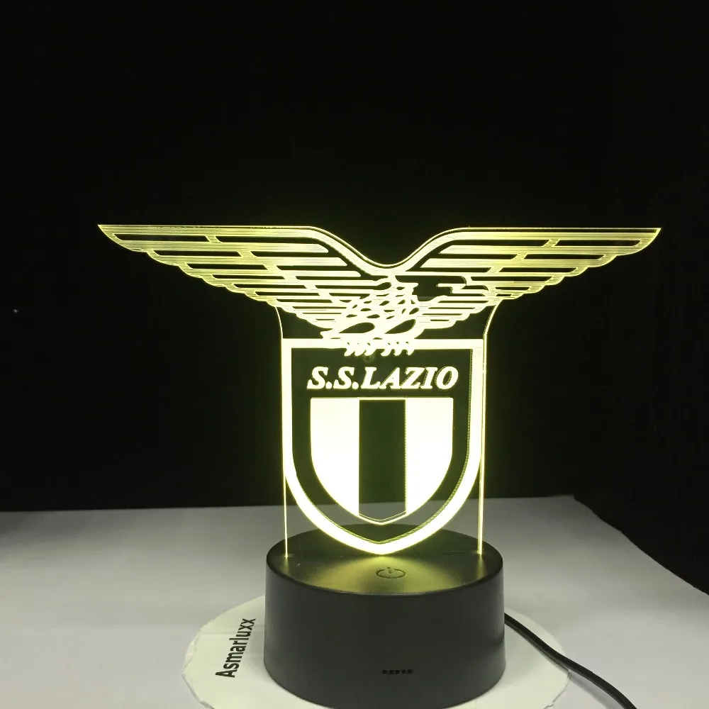 Ss Lazio итальянский клуб светодиодный 3d-ночник лампа сенсорный датчик 7 цветов Изменение офиса клуба дома Бар комнаты декоративный Настольный светильник