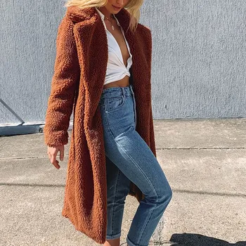 

Fashsiualy Plus Size 3XL Elegant Faux Fur Coat for Women 2019 Autumn Winter Warm Soft Fur Coat Female Plush Casual Outerwear 819