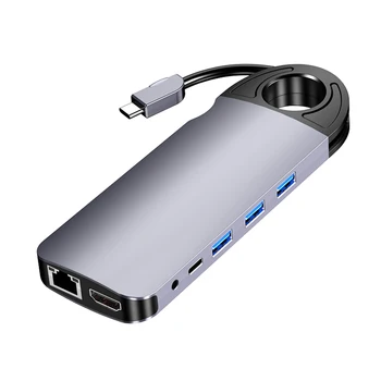 

USB 3.0 High Speed Ports Type-C 10 in 1 USB C Hub Type C to Multi USB 3.0 TF VGA HDMI Adapter RJ45 Network Card