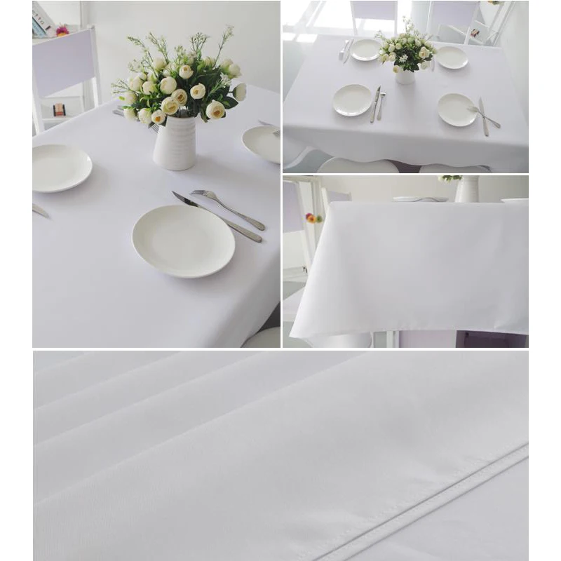 Белая скатерть, прямоугольная, утолщенная, для отеля, ресторана, вечерние, на стол, для Конференции, скатерть, ткань, одноцветная, ткань