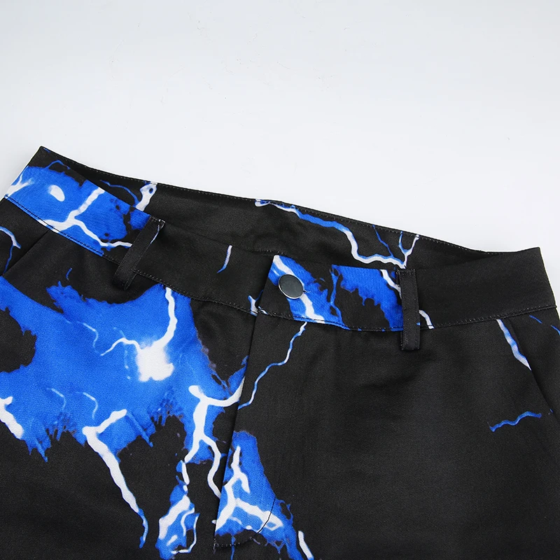 Waatfaak черные брюки-карго с принтом молнии, уличные женские брюки в стиле хип-хоп, синие тренировочные штаны с карманами, свободные винтажные штаны