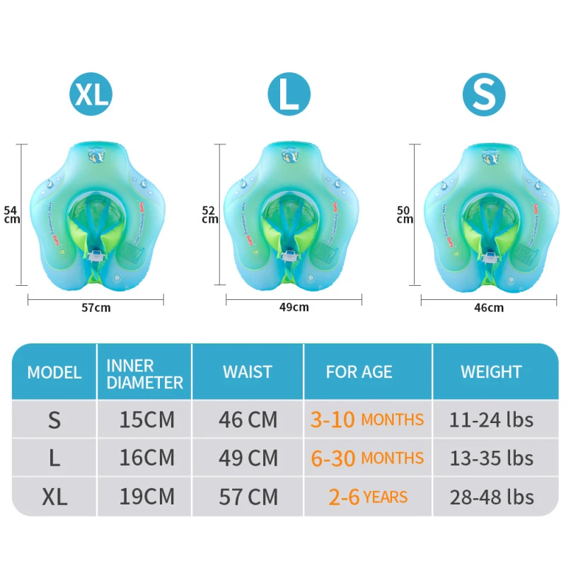 Baby Inflatable Swimming Ring Infant Neck Ring Float Swim Circle Safety 0-3Y Kids Bathing Bed Water Fun Pools Toy Accessories