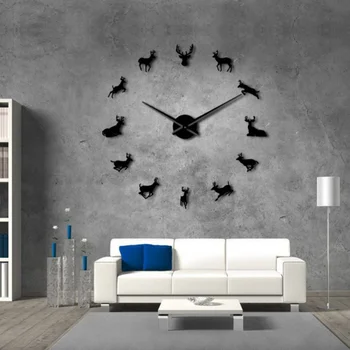 

Goat oversized wall clock diy acrylic clock living room background wall decoration wall clock