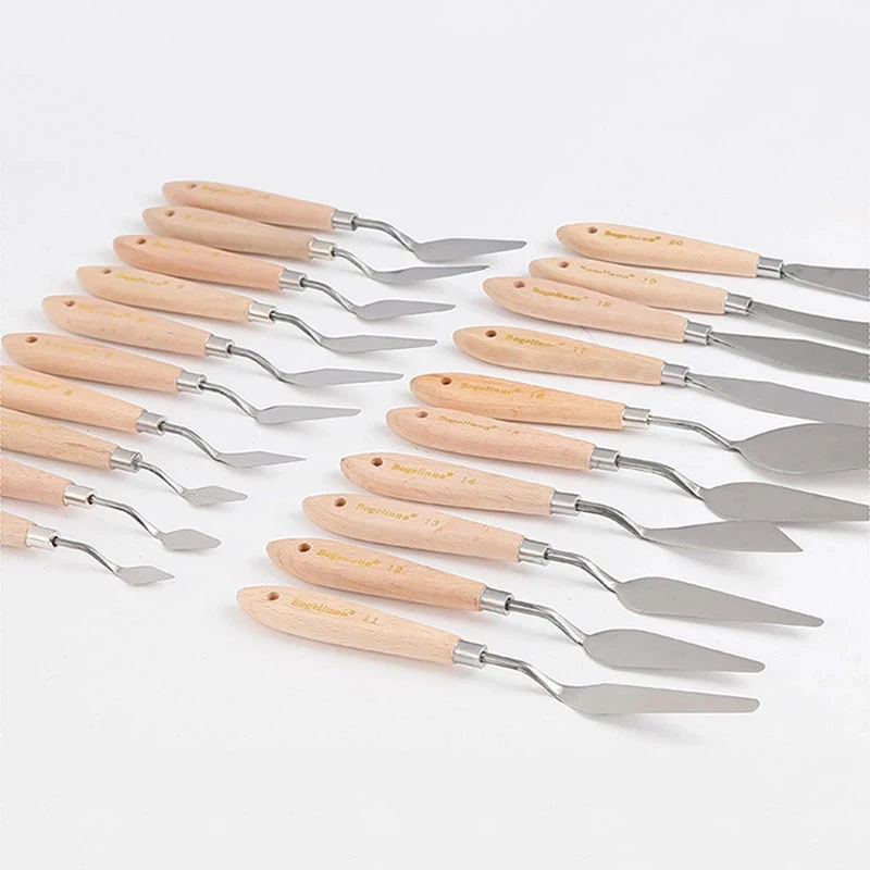 Stainless Steel Palette Scraper Knife Various Sizes Draw Spatula Flexible Blades For Watercolor Oil Gouache Artist Paint Tool painting scraper