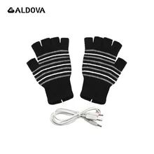 Теплые зимние трикотажные рукавицы с подогревом от USB для использования в помещении и на улице