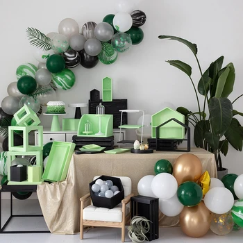 

SWEETGO Green & black wood storage racks dinosaur series decorating dessert stands trays cake table baby shower party suppliers