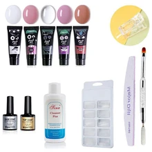 Major Dijit 12 шт./компл. Нейл-арт набор поли гель пальца расширение прозрачный розовый желе Polygel Быстрый Строительный набор для ногтевого дизайна домашнего украшения