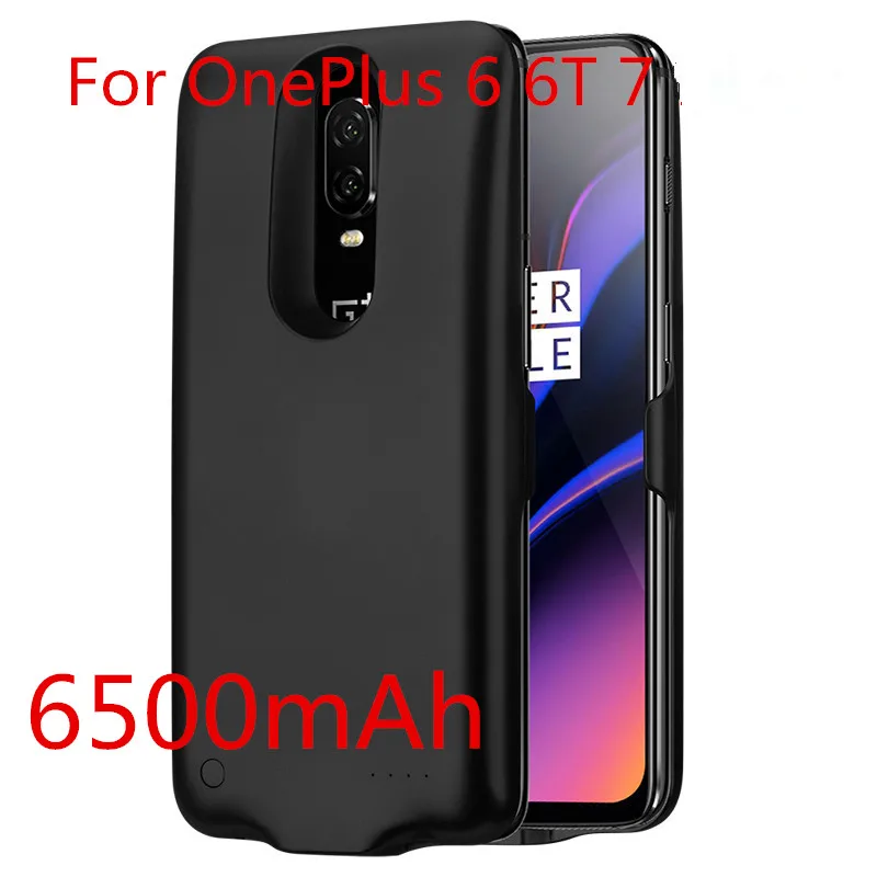 Тонкий чехол для OnePlus 5 5T 6 6T 7 7T 7Pro чехол для зарядного устройства 6000-8200mAh Чехол для зарядки аккумулятора - Цвет: black 1