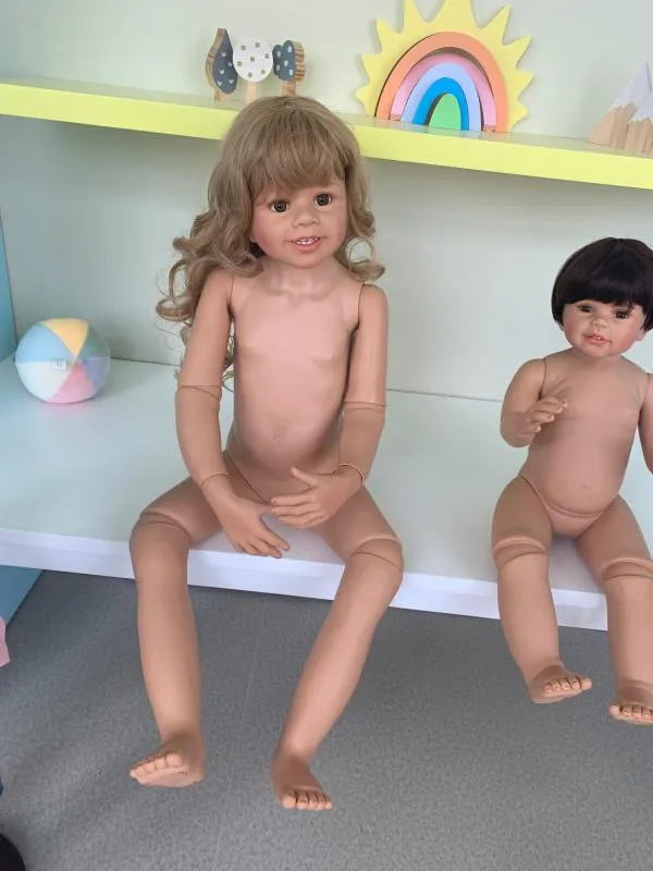 100CM Hard silicone vinyl toddler girl doll toy like real 3-year-old size child clothing photo model big dress up doll baby gift