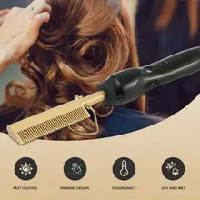 Электрический Выпрямитель для волос для бороды, расческа, горячие инструменты, щипцы для завивки волос