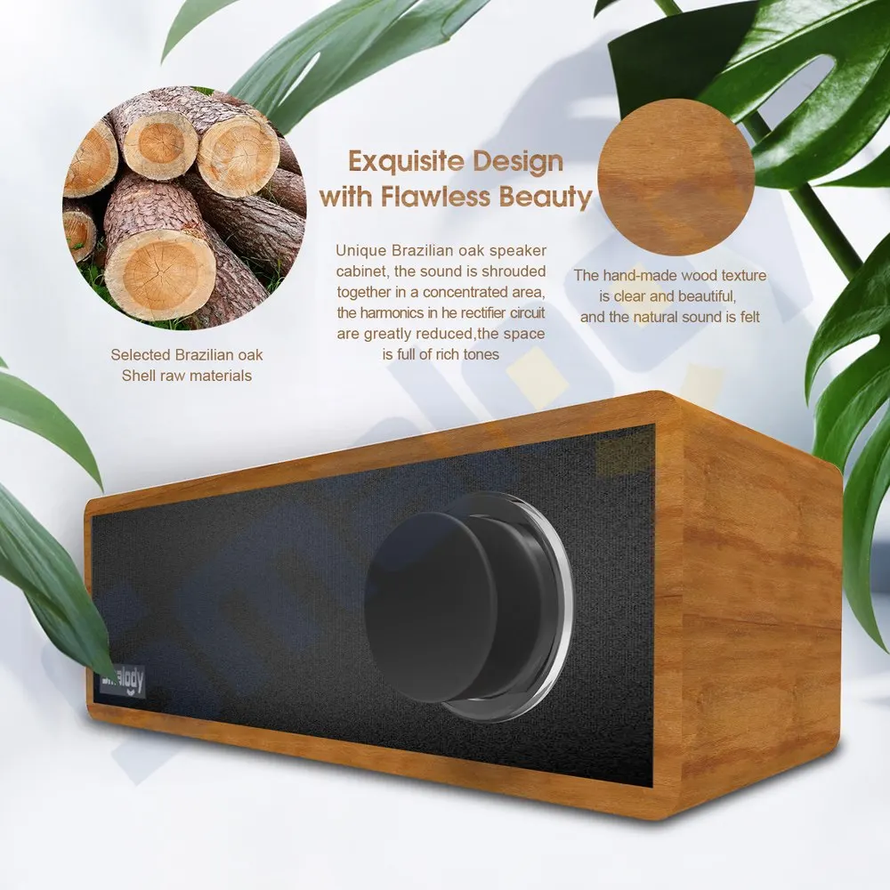 Smalody портативный деревянный беспроводной динамик Bluetooth 4,2 Hifi динамик 2,1 стерео мини звуковая панель сабвуфера MP3 музыка громкий динамик