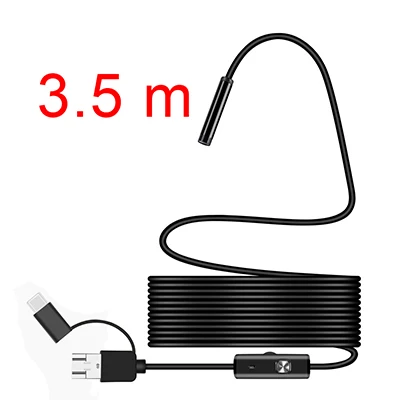 1 м/2 м/5 м 5,5 мм/7 мм/8 мм водонепроницаемый USB эндоскоп трубка с камерой эндоскоп видео c бороскопа осмотр для Android смартфона ПК - Цвет: 3.5m