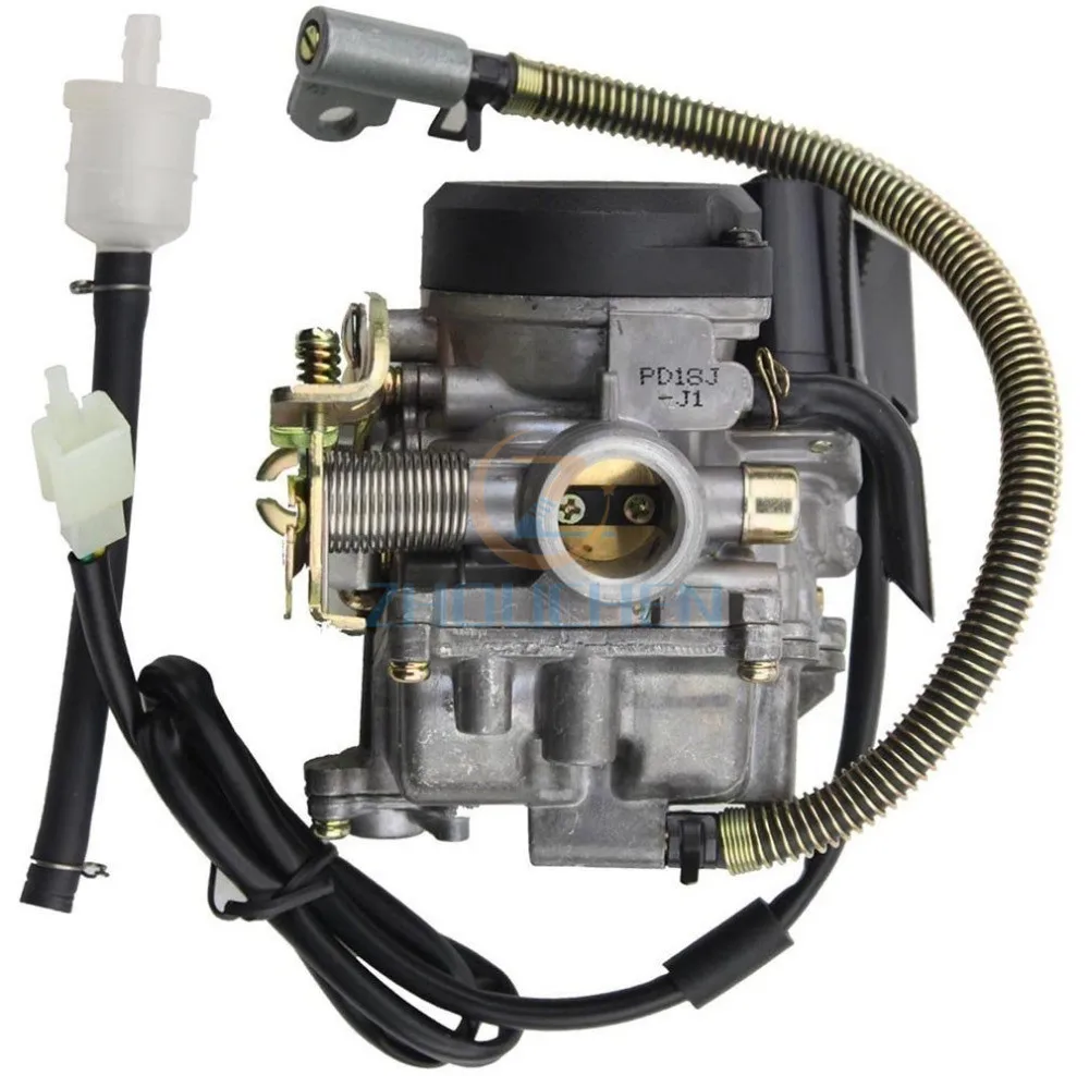 PD18J карбюратор 18 мм carb с дроссельной заслонкой насос для GY6 50cc Мопед ATV картинг