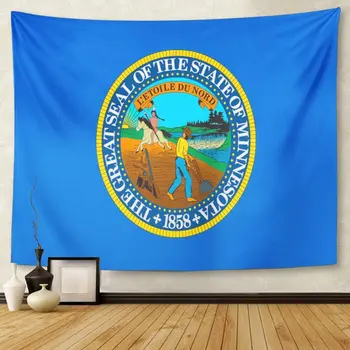 

Flag of Minnesota is State in The Midwestern United Tapestry Wall Hanging for Living Room Bedroom Dorm 50x60 inches