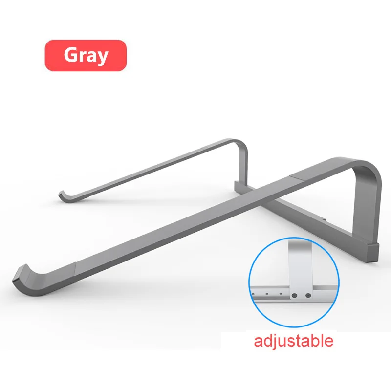 Gray adjustable 11-17 дюймов алюминиевый сплав ноутбук стенд портативный ноутбук стенд держатель для Macbook Air Pro нескользящий компьютер охлаждающий кронштейн - Цвет: Gray adjustable
