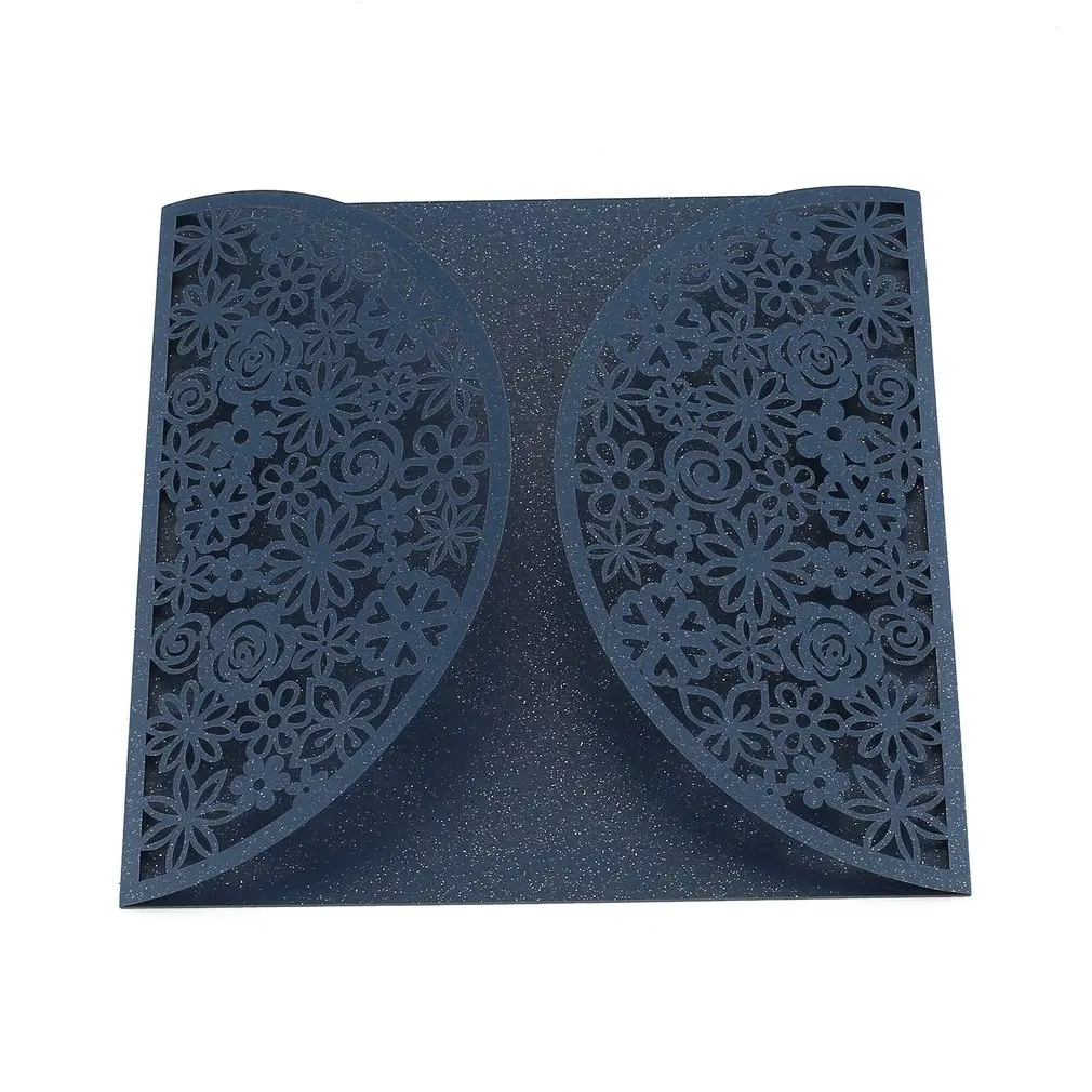  Foldable Invitation Card Cover Exquisite Hollow Out Bride Groom Printing Invitation Card Cover for  - 4000468084100