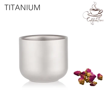 

Outdoor 125ml Pure Titanium Teacup Double-Layer Thermal Insulation Anti-hot Domestic Outdoor Titanium Teacup Coffee Cup Office