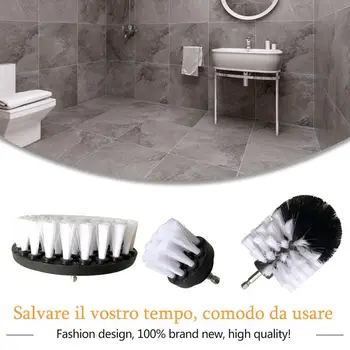 

3pcs Power Scrubber Brush Set For Bathroom Drill Scrubber Brush For Cleaning Cordless Drill Attachment Kit Power Scrub Brush