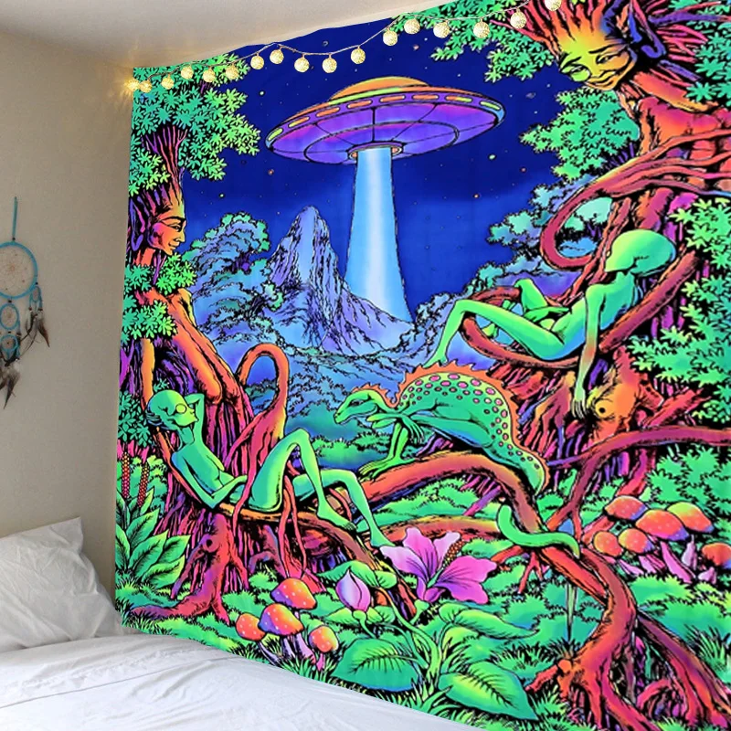 Hippie Tapestry Trippy Mushroom Psychedelic Background Cloth Background