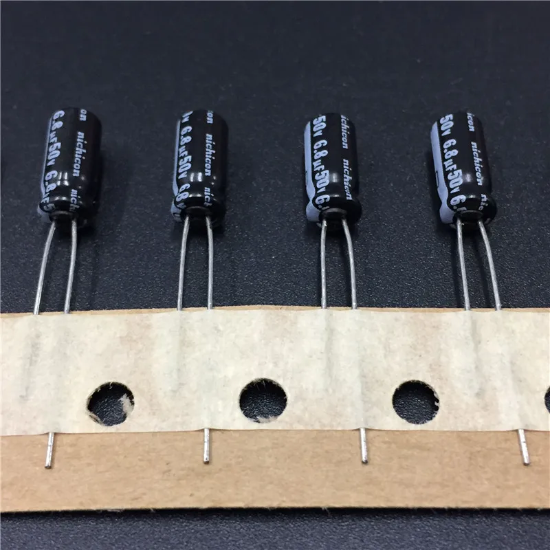 6pcs 6.8uF 50V NICHICON KL 5x11mm 50V6.8uF Low Leakage Current Aluminum Electrolytic Capacitor