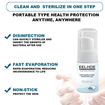 

30/100ml Pocket Instant Hand Sanitizing Gel Sterilization Hand Cleanser No Wash Need