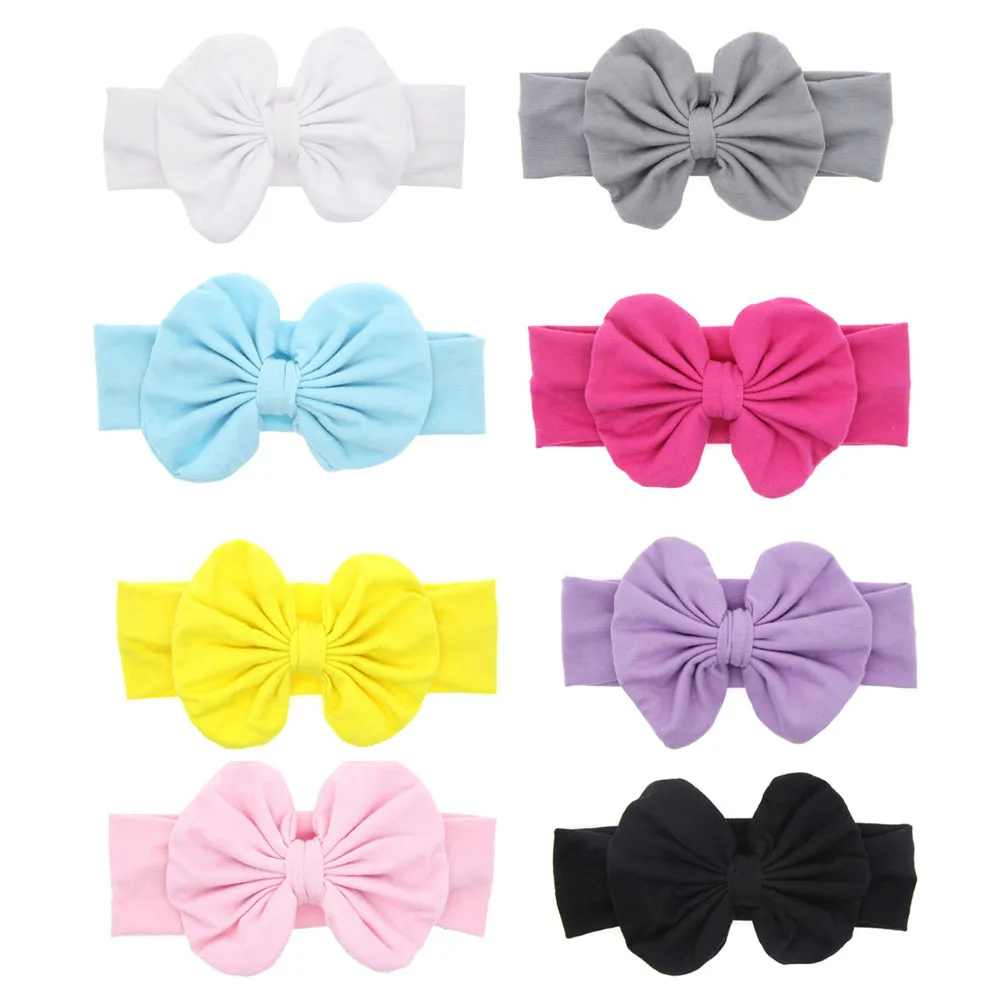 New 3pcs/Set Solid Color Baby Elastic Headband For Girls Newborn Bows Knotted Girl Headbands Hair Accessories | Мать и ребенок