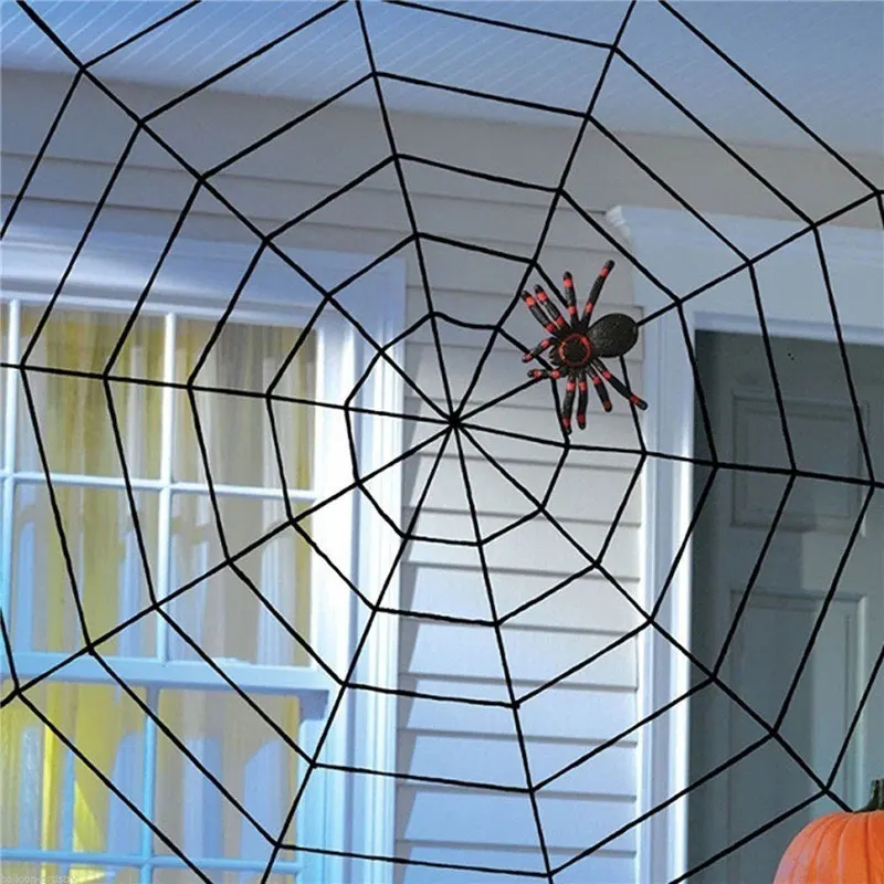 SpiderWeb Косплей 3 размера Хэллоуин паутина атмосфера Хэллоуин Пауки веб-пряжа гигантский реквизит бар окно террор дом с привидениями