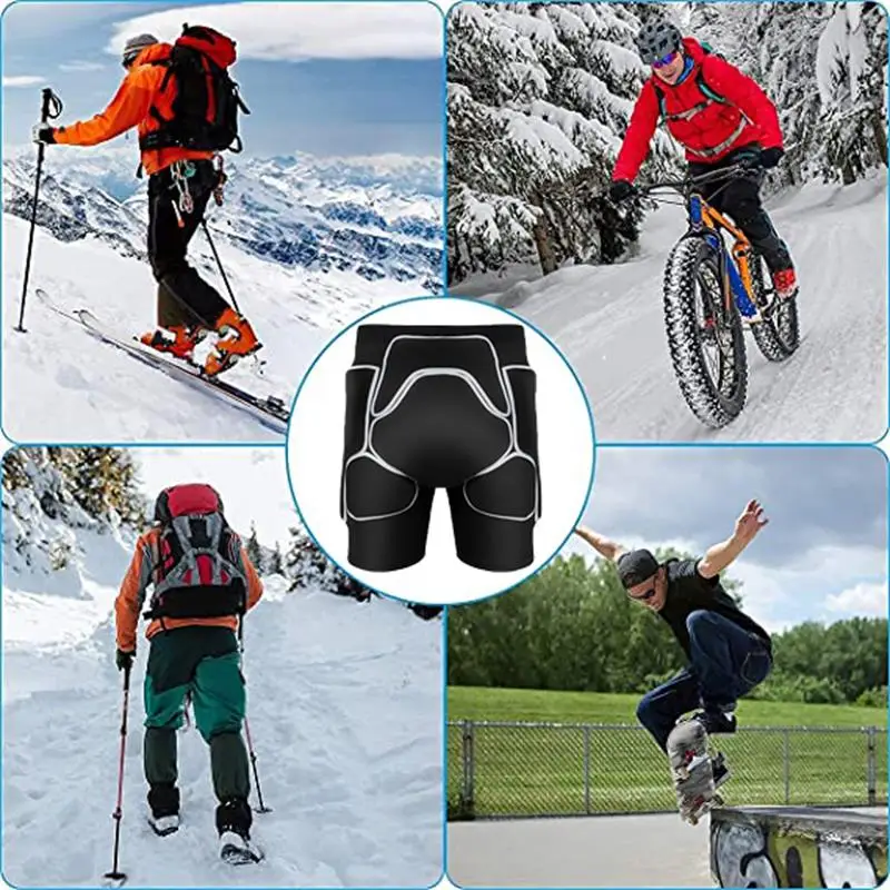 Unisex Ski Short Hip Butt Padded Protect Ski Skateboard Sports Shorts Drop Resistance Roller Padded Shorts Knee Pads