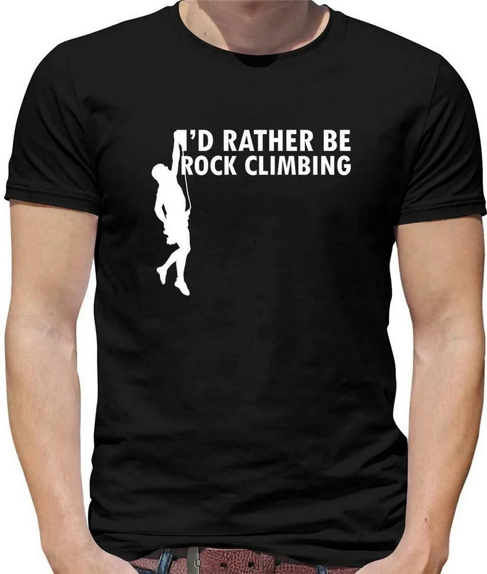 I'd Rather Be Rock Climbing Mens T Shirt Indoor Climber Climb Mountain