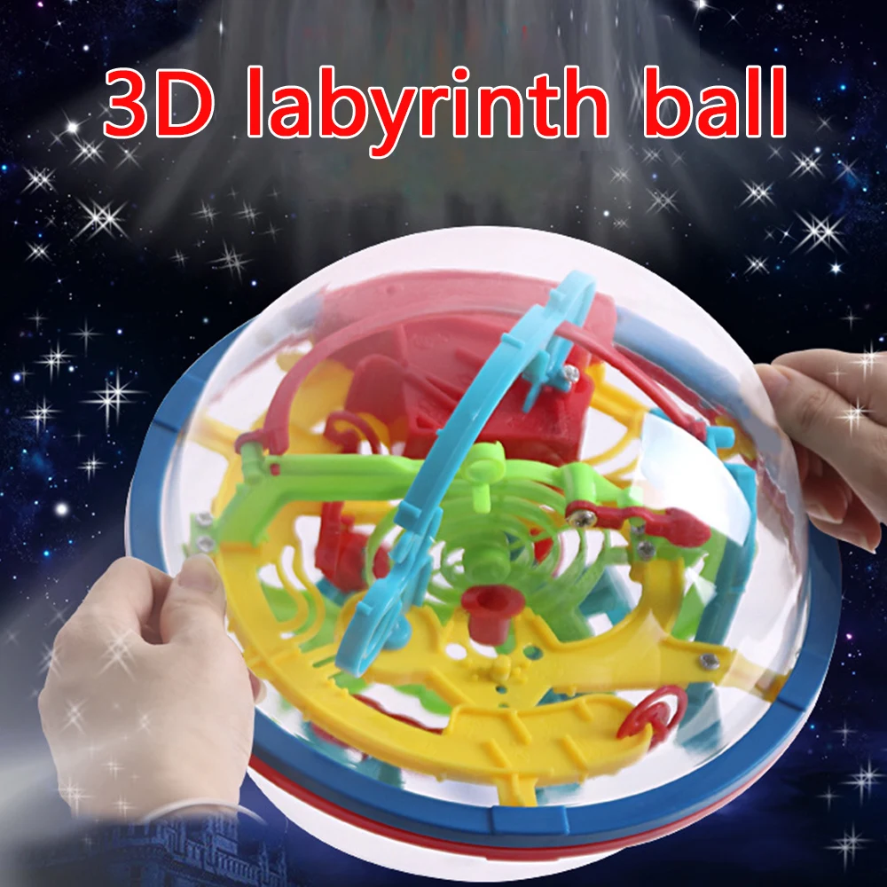 3D лабиринт мяч интеллект Головоломка мяч лабиринт игра детская развивающая металлическая игрушка деревянная обучающая креативность дети мальчики девочки ребенок